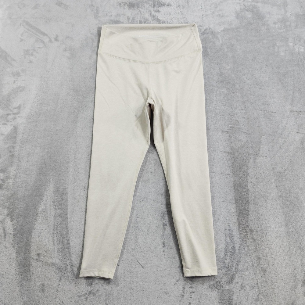 Old Navy Leggings Womens L Beige Extra High Rise Ankle Knit Stretch Yoga Gym